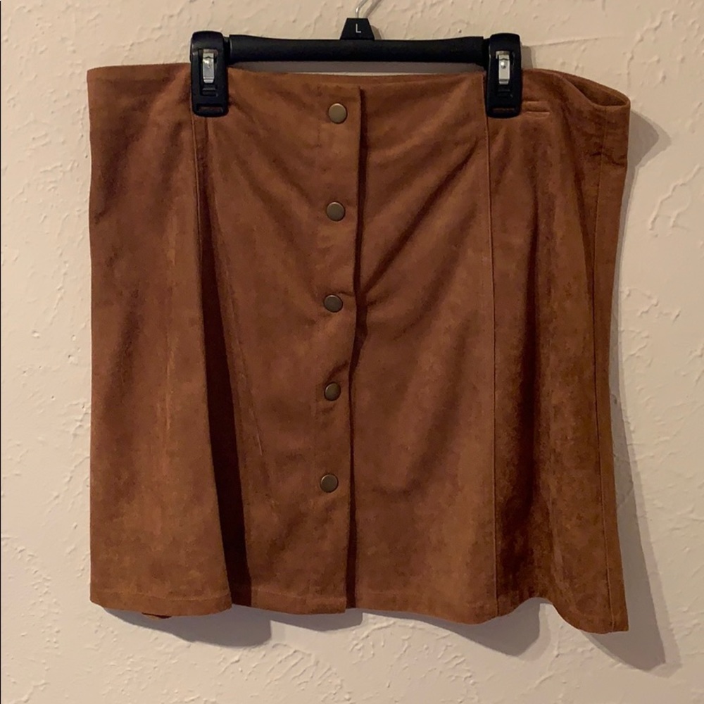 Suede A-Line Skirt
